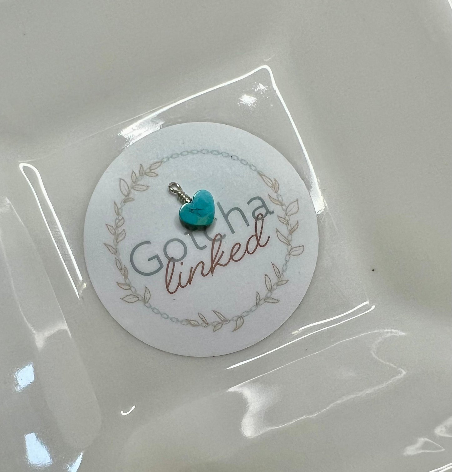 Turquoise Heart Charm 6mm in a set of 5